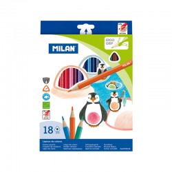 Milan Цветни моливи Triangular, 18 цвята - Пишещи средства