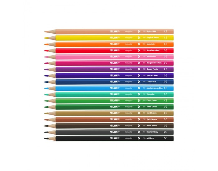Milan Цветни моливи Triangular, 18 цвята