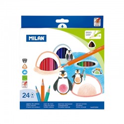 Milan Цветни моливи Triangular, 24 цвята - Milan