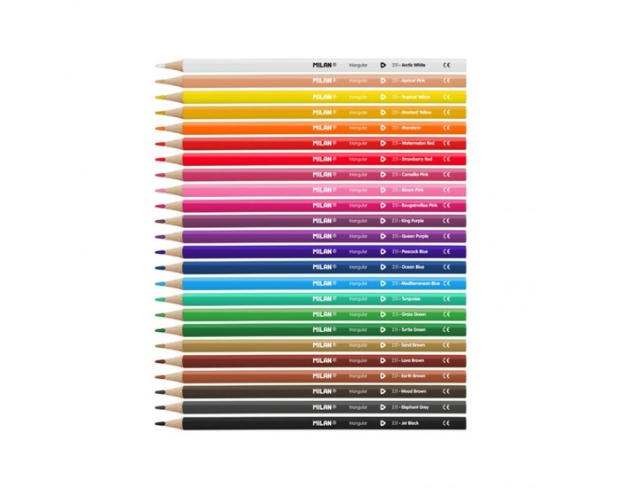 Milan Цветни моливи Triangular, 24 цвята