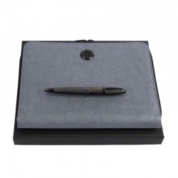 Hugo Boss Комплект химикалка и конферентна папка, A5, сиви - Пишещи средства