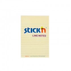Stick'n Самозалепващи листчета, 101 х 152 mm, на редове, пастелни, жълти, 100 листа - Канцеларски материали