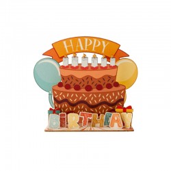 Gespaensterwald 3D картичка, Happy Birthday cake, дървена - Gespaensterwald