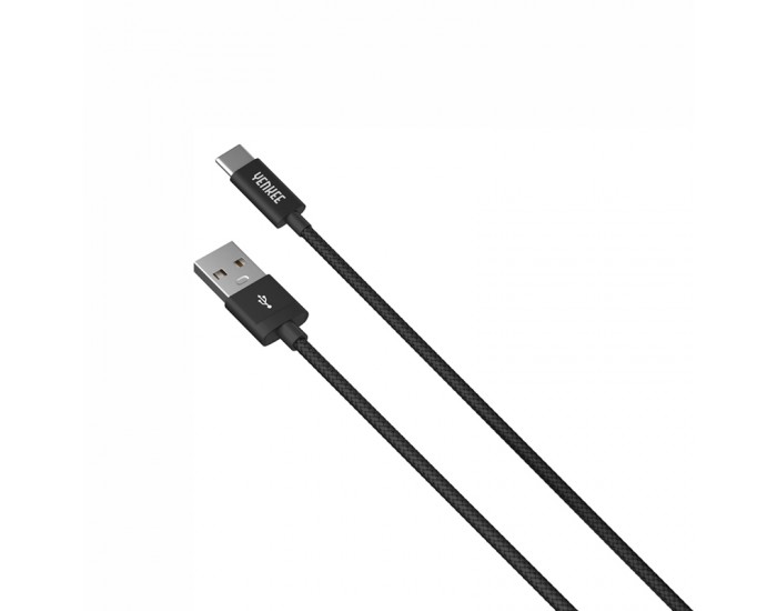 Yenkee Кабел 301 BK, USB-A Male към USB-C Male, 1 m, черен