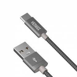 Yenkee Кабел 302 GY, USB-A Male към USB-C Male, 2 m, сив - Офис техника