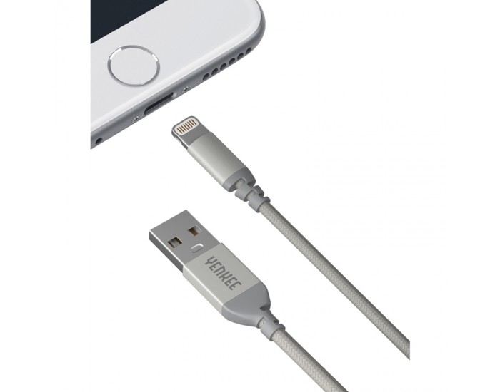 Yenkee Кабел 612 SR USB Male към Lightning Male, 2 m, сив