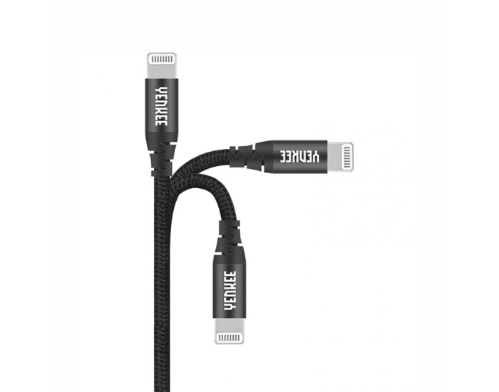 Yenkee Кабел 631 BK, USB-C Male към Lightning Male, 1 m, черен