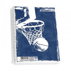Skag Тетрадка AR, спирала, 2 теми, 17 х 25 cm, 60 листа, баскетбол - Хартия и документи