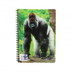Skag Тетрадка Wild Animals AR, A4, със спирала, 2 теми, 60 листа, горила - Канцеларски материали