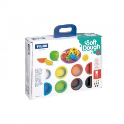 Milan Тесто за моделиране Soft Dough Cooking Time, 8 цвята - Канцеларски материали
