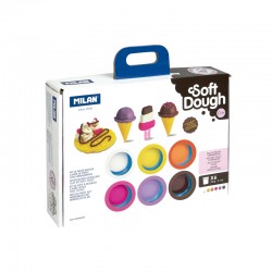 Milan Тесто за моделиране Soft Dough Ice Cream & Waffles, 6 цвята - Канцеларски материали