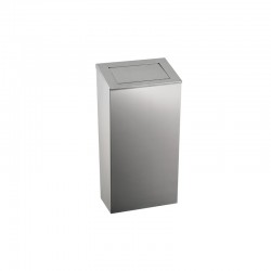 Dayco Кош за отпадъци, с натискащ се капак, метален, 21.5 х 30 х 40 cm, 25 L, инокс - Кухненски аксесоари