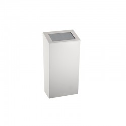 Dayco Кош за отпадъци, с натискащ се капак, метален, 21.5 х 30 х 40 cm, 25 L, бял - Dayco