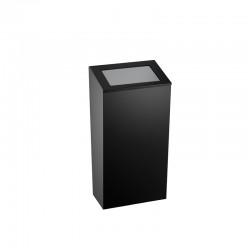 Dayco Кош за отпадъци, с натискащ се капак, метален, 21.5 х 30 х 40 cm, 25 L, черен - Dayco