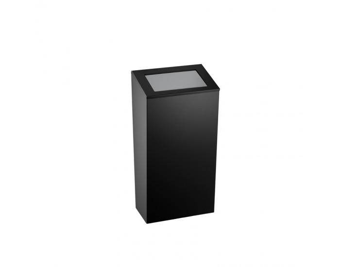 Dayco Кош за отпадъци, с натискащ се капак, метален, 21.5 х 30 х 40 cm, 25 L, черен