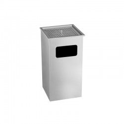 Dayco Кош за отпадъци, с пепелник, отворен, правоъгълен, 30 х 30 х 60 cm, 45 L, инокс - Dayco