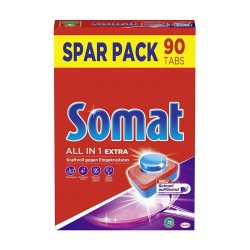 Somat Таблeтки за съдомиялна машина, All in one, 90 броя - Продукти за баня и WC