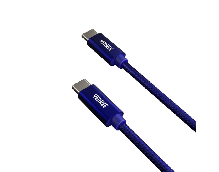 Yenkee Кабел USB Type-C към USB Type-C, 0.2 m, син