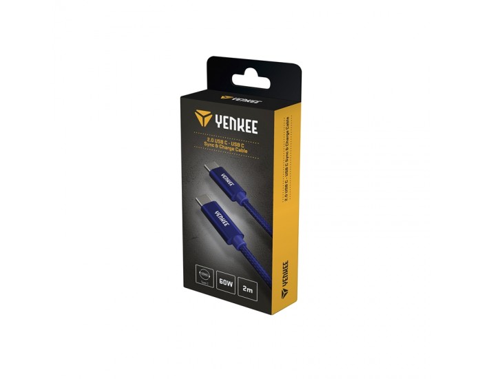 Yenkee Кабел USB Type-C към USB Type-C, 2 m, син