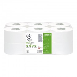 Papernet Тоалетна хартия Bio Tech, Mini Jumbo, двупластова, 12 броя - Продукти за баня и WC