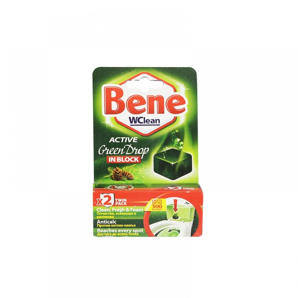 Bene Ароматизатор за тоалетна, за зелена вода, таблетка, 50 g, 2 броя ...