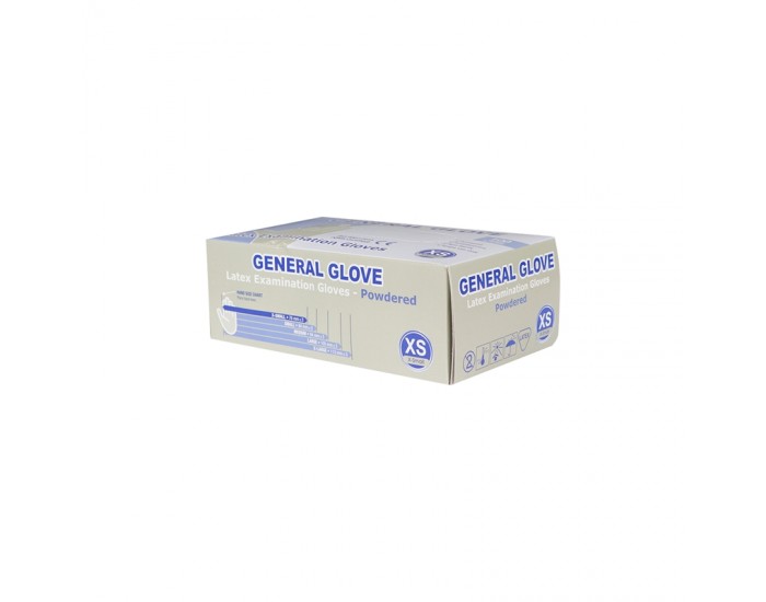 General Glove Ръкавици, латексови, XS, с пудра, 100 броя