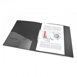 Rapesco Папка Germ-Savvy, А4, PP, с 2 ринга, 35 mm, черна - Хартия и документи