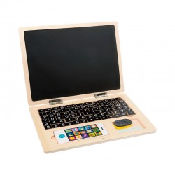 Small Foot Лаптоп, дървен, с магнитна дъска, 30 х 22 х 1.5 cm - Изкуство и забавление