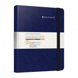 Gipta Тетрадка Manager, А5, кремава хартия, широки редове, твърда корица, с ластик, 80 листа - GIPTA