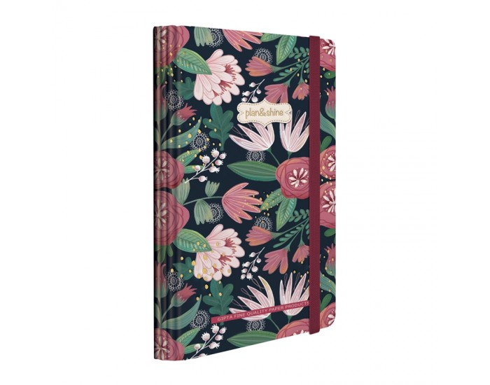 Gipta Планер Plan&Shine, A5, твърда корица, със скрита спирала, с ластик, 120 листа Gipta Планер Plan&Shine, A5, твърда корица, със скрита спирала, с ластик, 120 листа