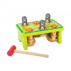 Small Foot Игра с чукче и къртици, дървена, 19.5 х 12 х 12 cm - Канцеларски материали