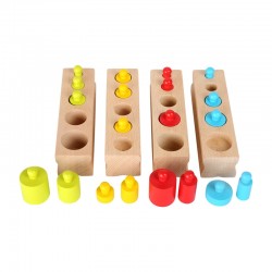 Small Foot Цилиндри, дървени, цветни, 15 х 16 х 3.5 cm - Канцеларски материали