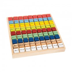 Small Foot Таблица за умножение, дървена, цветна, 17 х 17 х 2 cm - Канцеларски материали