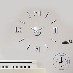 Splendid Стенен часовник Sticker Romer, диаметър 60 cm, сребрист - Сувенири, Подаръци, Свещи