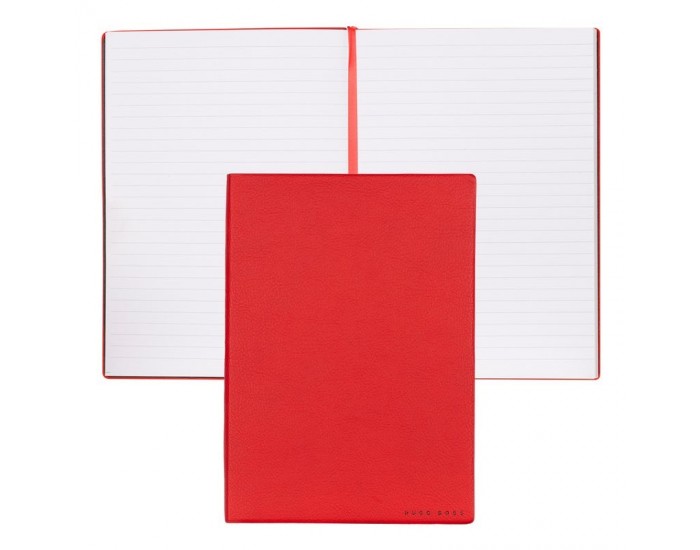 Hugo Boss Тефтер Essential Storyline, на редове, A5, червен