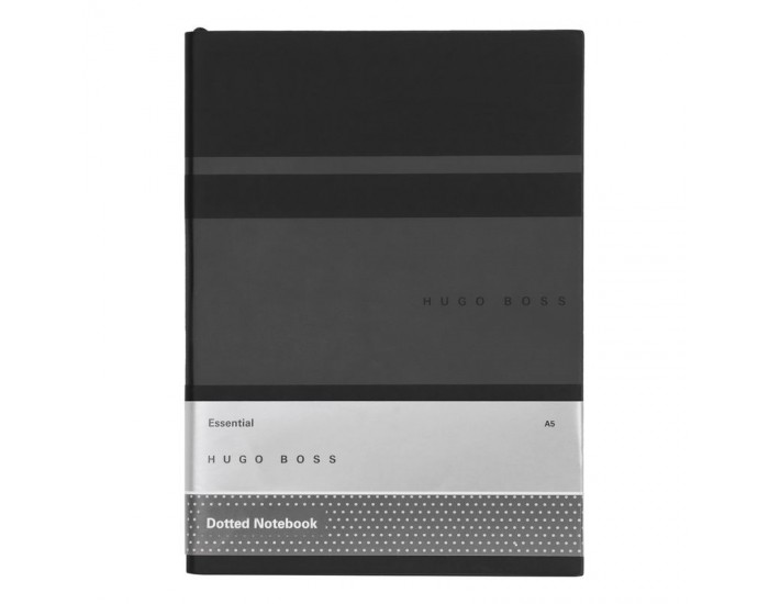 Hugo Boss Тефтер Essential Gear Matrix, на точки, A5, черен