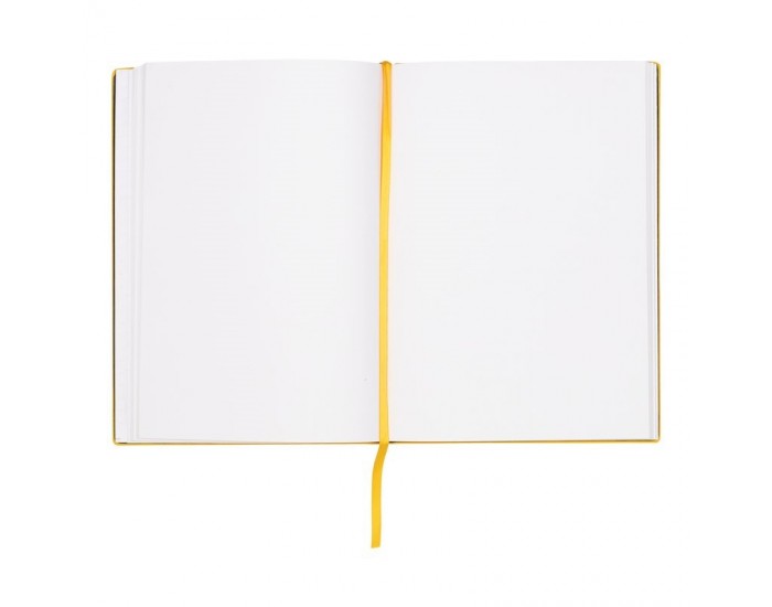 Hugo Boss Тефтер Essential Storyline, бели листове, A5, жълт