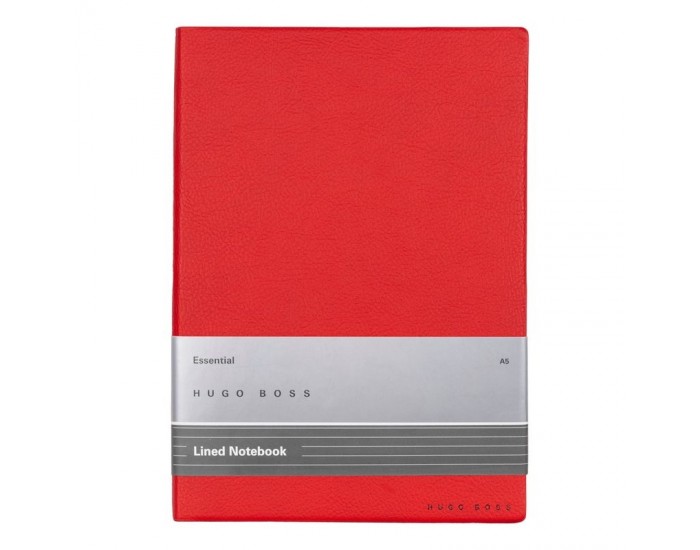 Hugo Boss Тефтер Essential Storyline, на редове, A5, червен