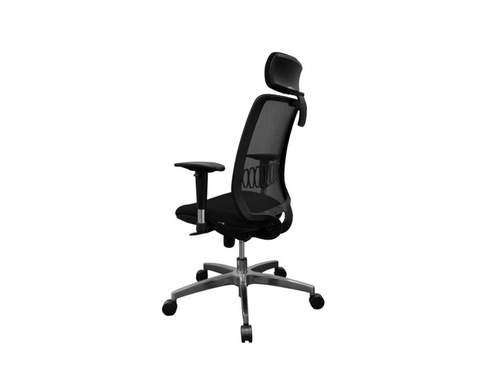MJ Ергономичен стол Ada, директорски, черна седалка, черна облегалка