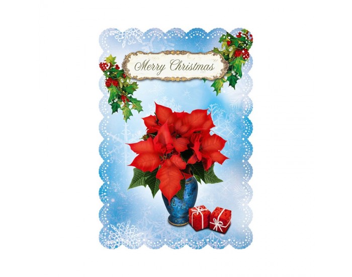 Gespaensterwald Картичка Romantique Merry Christmas, с цветя Gespaensterwald Картичка Romantique Merry Christmas, с цветя