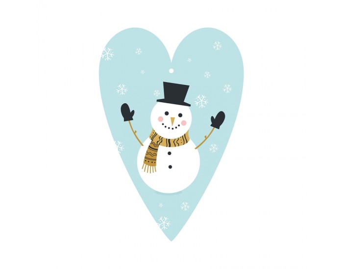 Gespaensterwald Картичка-таг Снежен човек, във формата на сърце