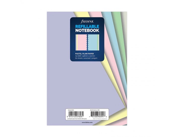 Filofax Пълнител за тефтер Pastel, A5, цветен