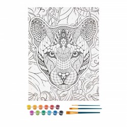 Grafix Платно за оцветяване по номера Тигър, с 12 бои - Декорации