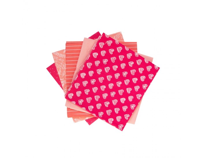 Grafix Плат с розови мотиви, 100% полиестер, 50 х 50 cm, 5 броя