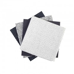 Grafix Плат с черно-бели мотиви, 100% полиестер, 50 х 50 cm, 5 броя - Grafix