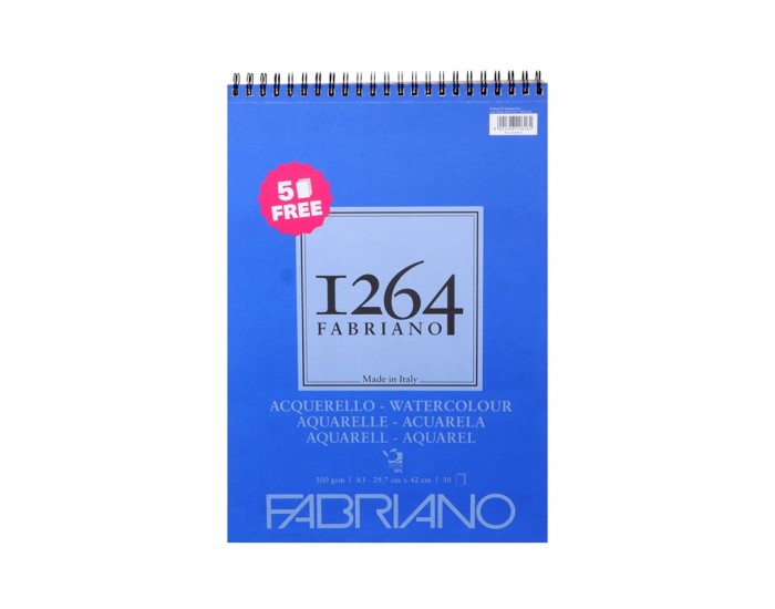 Fabriano Скицник, акварелен, А3, 300 g/m2, зърнеста текстура, 30 листа