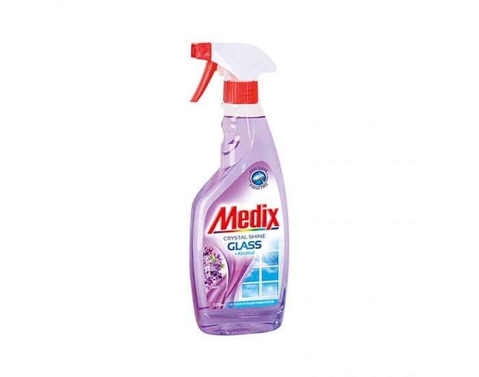 Medix Препарат за почистване на стъкла, с помпа, 500 ml, виолетов