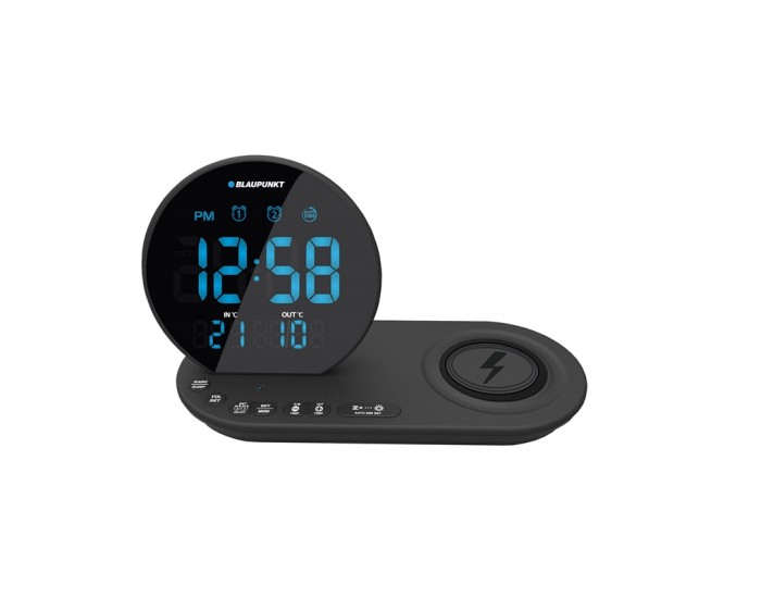 Blaupunkt Радио часовник CR85BK, FM радио, температура, USB/WC/IN/OUT, черен