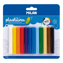 Milan Пластилин, 140 g, 12 цвята - Канцеларски материали