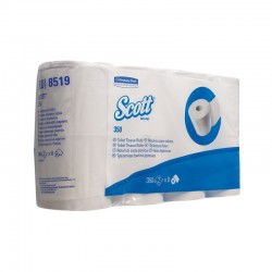 Scott Тоалетна хартия Essential 8519, 12 х 9.3 cm, 350 къса, 8 броя - Продукти за баня и WC